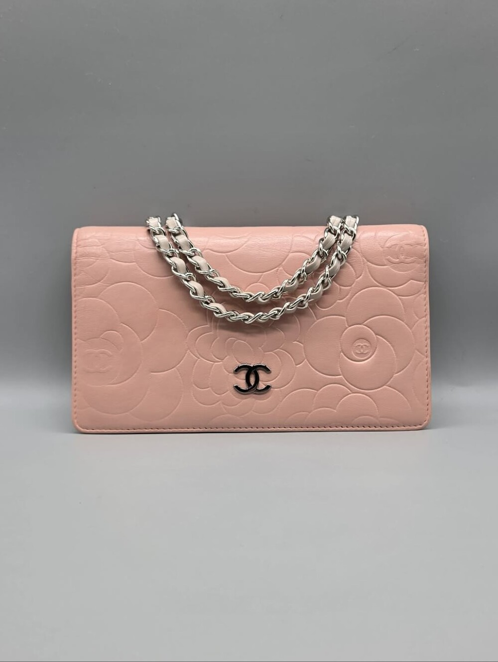 Chanel Pink Leather Clutch/Wallet